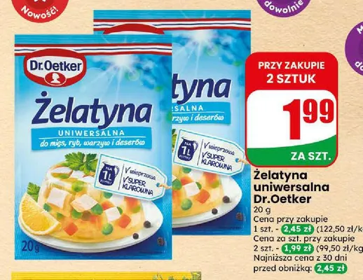Żelatyna uniwersalna Dr. Oetker promocja w Dino