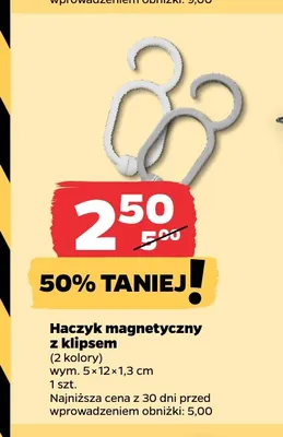 Haczyk magnetyczny z klipsem promocja w Netto