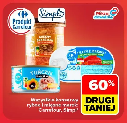 Filety z makreli w sosie pomidorowym Carrefour Classic promocja w Carrefour