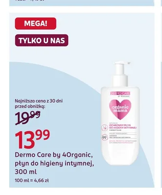 Dermo Care by 4organic płyn do higieny intymnej promocja w Rossmann