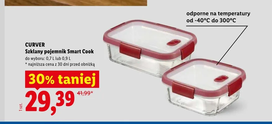 Szklany pojemnik CURVER Smart Cook 0,9l promocja w Lidl
