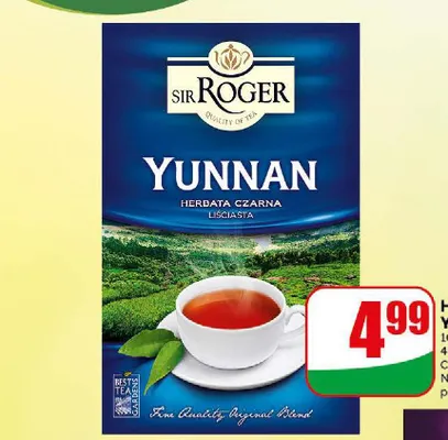 Herbata liściasta Yunnan Roger promocja w Dino