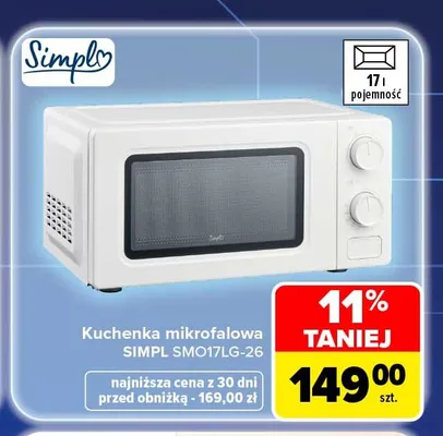 Kuchenka mikrofalowa Simpl SMO17LG-26 promocja w Carrefour