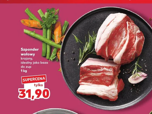 Szponder wołowy krojony, idealny jako baza do zup promocja w Kaufland