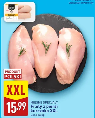 Filety z piersi kurczaka XXL Mięsne Specjały polskie promocja w Aldi