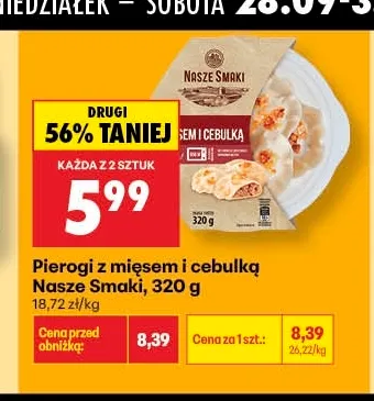 Pierogi z mięsem i cebulką Nasze Smaki promocja w Biedronka