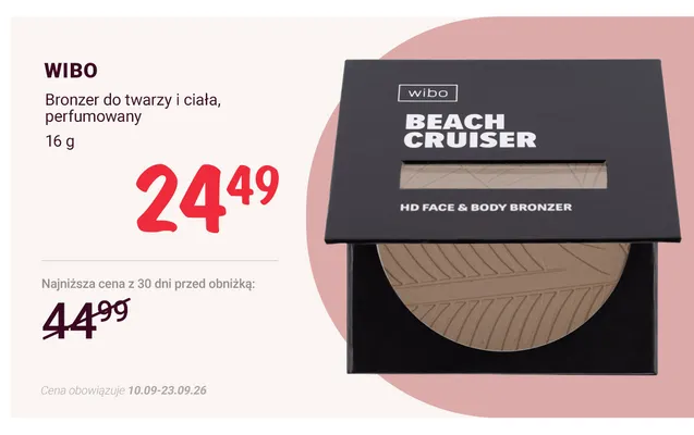Bronzer do twarzy i ciała perfumowany Wibo promocja w Rossmann