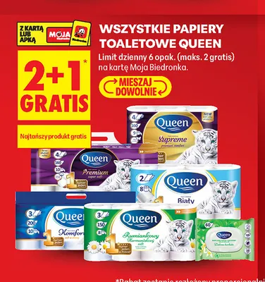 Papier toaletowy Queen Premium promocja w Biedronka