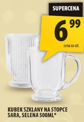Kubek szklany na stopce sara, selena 500ml promocja w Arhelan