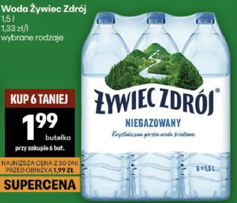 Woda Żywiec Zdrój niegazowana promocja w Delikatesy Centrum