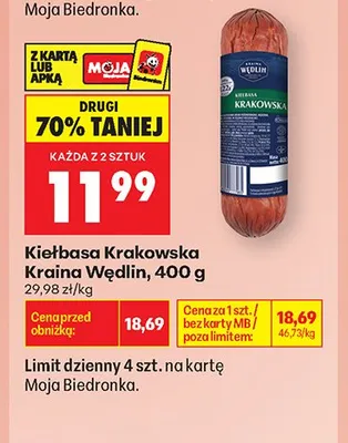 Kiełbasa Krakowska Kraina Wędlin promocja w Biedronka