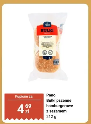 Bułki pszenne hamburgerowe z sezamem Pano promocja w Biedronka
