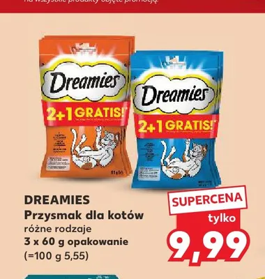 Przysmak dla kotów Dreamies z łososiem 3-pak promocja w Kaufland