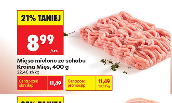 Mięso mielone ze schabu Kraina Mięs promocja w Biedronka