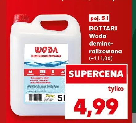 Woda demineralizowana Bottari promocja w Kaufland