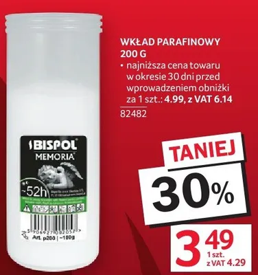 Wkład parafinowy 200 g promocja w Selgros