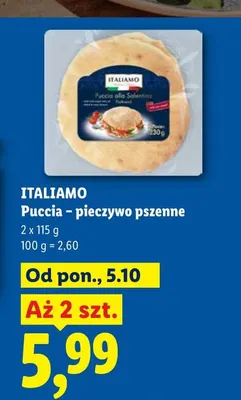 Puccia pieczywo pszenne 2-pak Italiamo promocja w Lidl