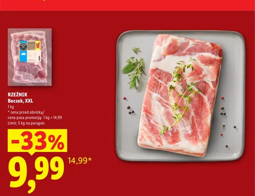 Boczek Rzeźnik XXL promocja w Lidl