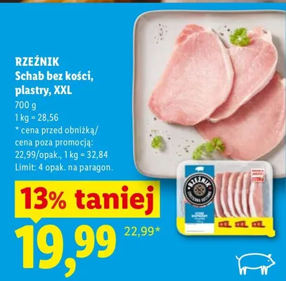 Schab bez kości, plastry, XXL promocja w Lidl