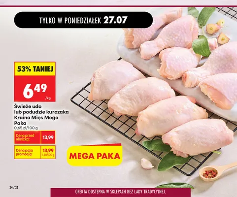 Świeże podudzie kurczaka Kraina Mięs Mega Paka promocja w Biedronka