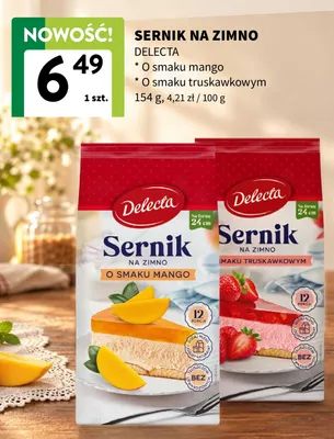 Sernik na zimno o smaku mango Delecta promocja w Intermarche