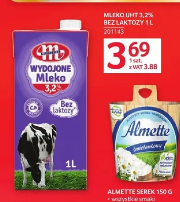 Mleko UHT 3,2% bez laktozy Mlekovita promocja w Selgros