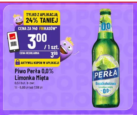 Piwo bezalkoholowe Perła Limonka Mięta promocja w POLOmarket