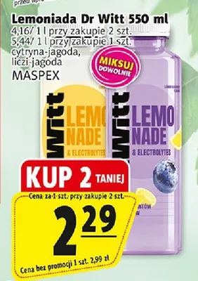 Lemoniada Dr Witt cytryna-jagoda promocja w Prim Market