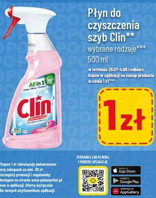 Płyn do czyszczenia szyb Clin Peony promocja w POLOmarket