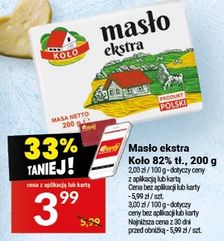 Masło ekstra Koło 82%, 200 g promocja w Twój Market