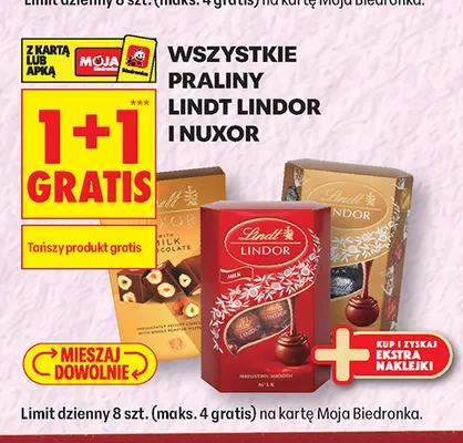 Praliny Lindt Lindor i Nuxor promocja w Biedronka