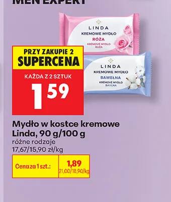 Mydło w kostce kremowe Linda Róża promocja w Biedronka