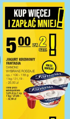 Jogurt kremowy Fantasia Danone promocja w SPAR