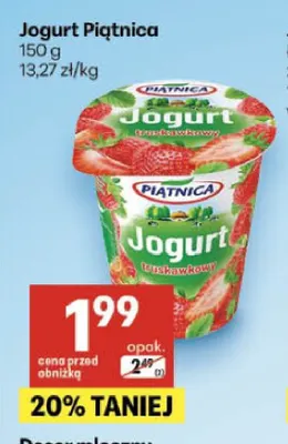 Jogurt Piątnica promocja w Delikatesy Centrum