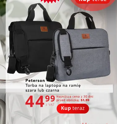 Torba na laptopa na ramię Peterson promocja w Poczta Polska