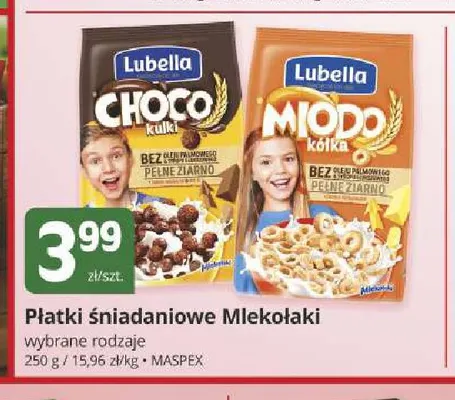 Płatki śniadaniowe Mlekołaki Choco kulki Lubella promocja w Marketvita