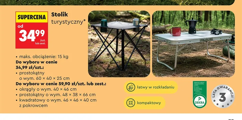 Stolik turystyczny promocja w Biedronka