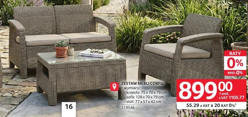 Zestaw mebli Corfu promocja w Selgros