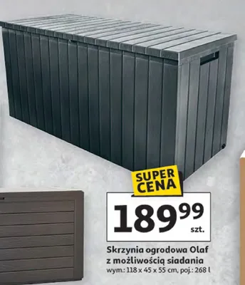 Skrzynia ogrodowa Olaf z możliwością siadania promocja w Auchan
