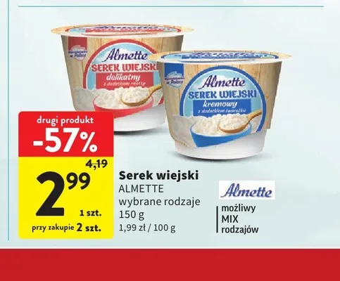 Serek wiejski Almette delikatny promocja w Intermarche