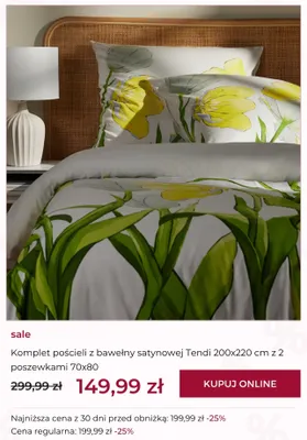 Komplet pościeli z bawełny satynowej Tendi home&you promocja w home&you