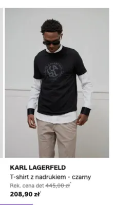 T-shirt z nadrukiem Karl Lagerfeld czarny promocja w Lounge by Zalando