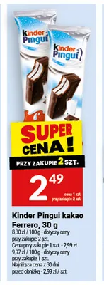 Batonik Kinder Pingui kakao Ferrero promocja w Twój Market