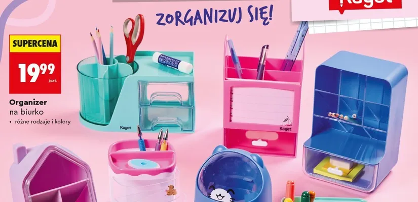 Organizer na biurko Kayet promocja w Biedronka