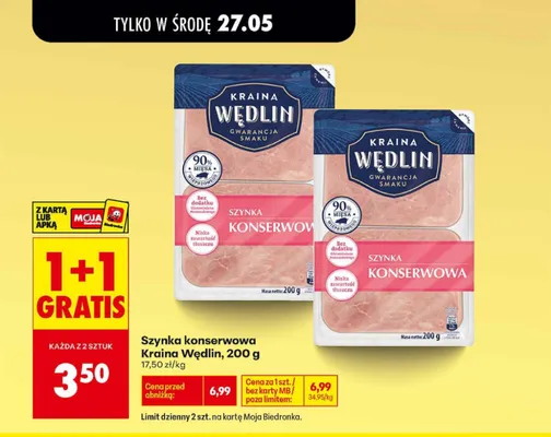 Szynka konserwowa Kraina Wędlin promocja w Biedronka