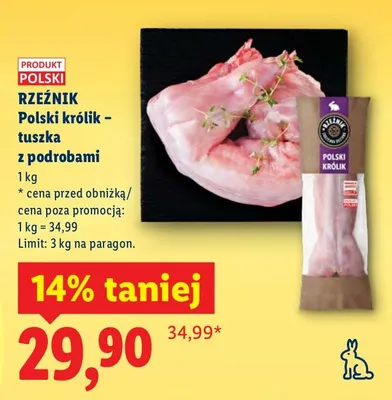 Królik – tuszka z podrobami promocja w Lidl