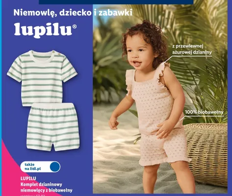 Komplet dzianinowy niemowlęcy z biobawełny LUPILU promocja w Lidl