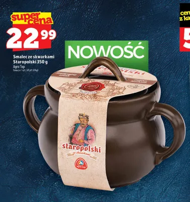 Smalec ze skwarkami Staropolski 350 g Agro Top promocja w TOPAZ