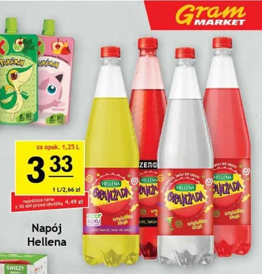 Napój Oranżada biała Zero Hellena promocja w Gram Market
