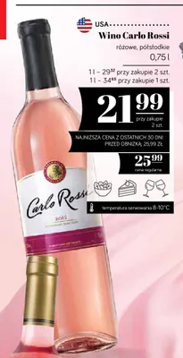 Wino Carlo Rossi różowe półsłodkie promocja w POLOmarket